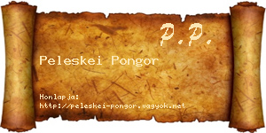 Peleskei Pongor névjegykártya